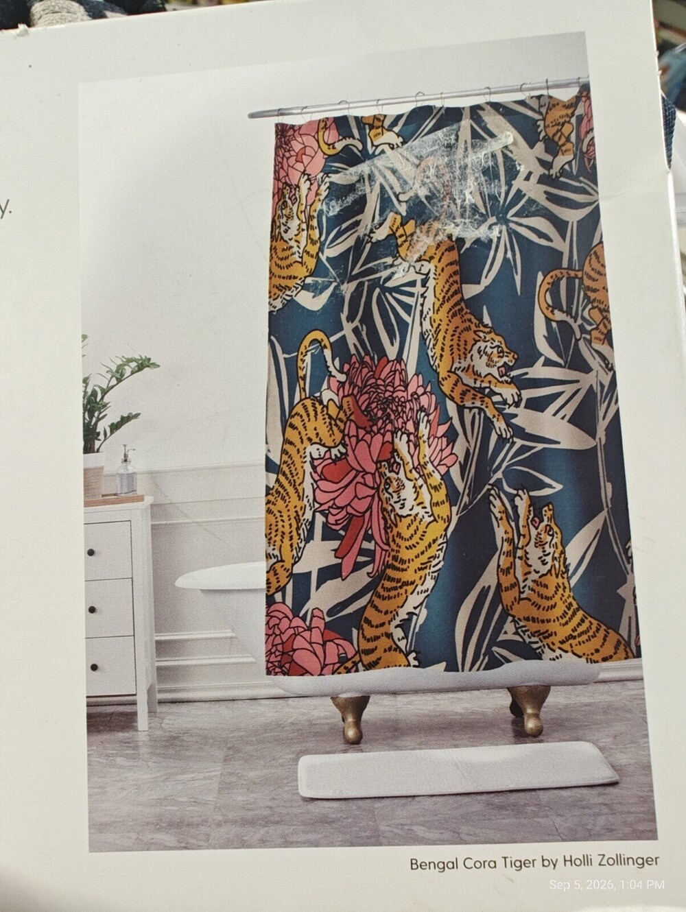 Society6 Shower Curtain - Tropical Begal Tiger Design by Heidi Zinger